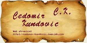 Čedomir Kundović vizit kartica